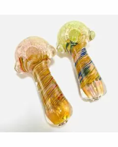 HANDPIPE 4" INCH - SWIRL WITH HEAD COLOR - ASSORTED