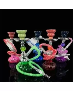 GLASS HOOKAH 12" INCH - 1HOSE - ASSORTED COLORS