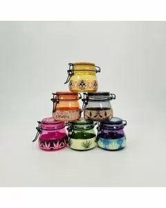 Glass Storage Jars - Rasta Assorted Designs - 6 Counts Per Box