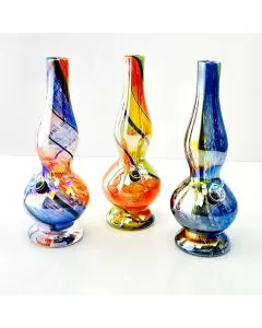 Glass Waterpipe 12 Inch - Ray-K-89 - Assorted Colors - Price Per Piece - WPRT45