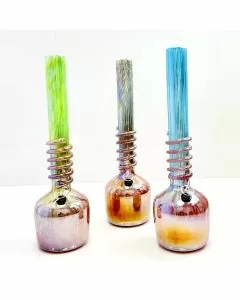 Glass Waterpipe 15 Inch - Ray-K-127 - Assorted Colors - Price Per Piece - WPRT55