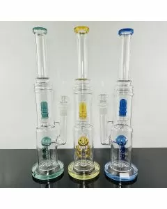 WATERPIPE 15" INCH - DUAL CHAMBER WITH BUBBLE CONE INLINE PERC