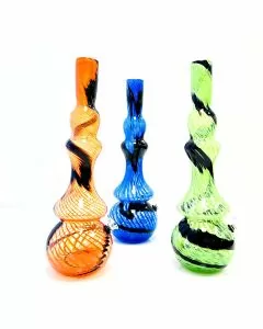 Glass Waterpipe 18 Inch - Ray-K-147 - Assorted Colors - Price Per Piece - WPRT62