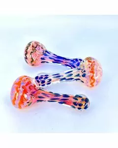 Gold Dot Handpipe - 5 Inch - 150gm - Assorted Colors - Price Per Piece - HPMS87