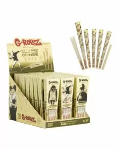 Grollz Cones - 1 14 Size - Organic Extra Thin - Banksys Graffiti - 6 Counts Per Pack - 24 Packs Per Display