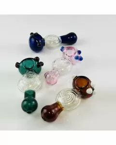 HANDPIPE 4" INCH - FUMED COLORS SWIRL WITH THREE DOT