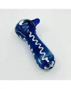 HANDPIPE 4" INCH - FUMED - BLUE AND WHITE