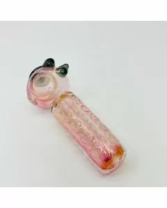 Handpipe - Pink - Diamonds Dots - 4 Inches