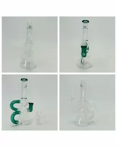 Helios Glass - 7" Inch Waterpipe - Recycler With Banger (Wpva 03)