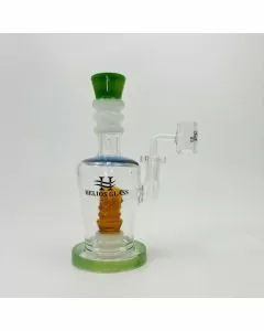 Helios Glass Waterpipe - 7.5 Inches - Bell Vase With Rim Color And Shower Perc