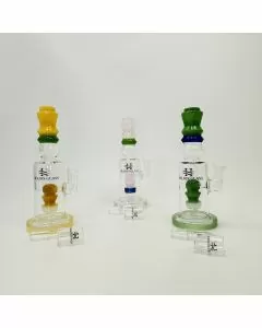 Helios - Glass Waterpipe Straight With Showerhead Perc - 8 Inches