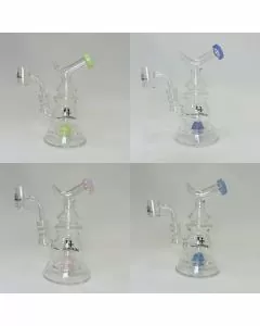 Helios Glass Waterpipe With Ball Showerheadperc and Banger - 6 Inch - WPNA793 