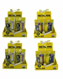 High Quality - Metal Pipe With Grinder and Screen - 12 Counts Per Display 