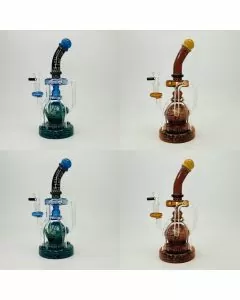 Hipster - Recycler Waterpipe With Graffiti Theme Electroplated - Lf065 - 11 Inches