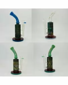 Hipster - 10 Inches Bent Neck Waterpipe With Fancy Designs - (LF048)