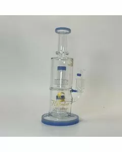 Hipster Glass Waterpipe With Double Matrix Perc - 10 Inch - Assorted Colors