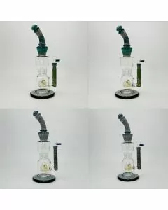 Hipster - Hourglass Waterpipe With Double Matrix PERC - 14 Inches - LF040