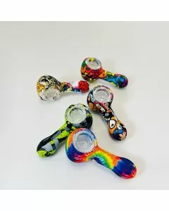 HPGC2 - 2.5 Inch Silicone Handpipe - Spoon Print - Assorted Colors