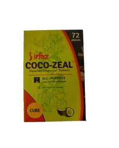 COCO ZEAL HOOKAH CHARCOAL 72 PIECES CUBE