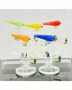 Sense Glass 6 Inch Waterpipe - Carrot With Matrix Perc - Asorted Colors - Price Per Piece