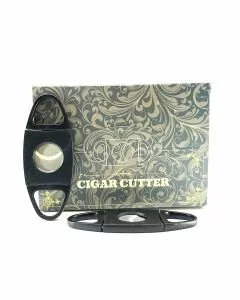 Cigar Cutter Double Bladed - Black - A - 12 Count Per Display 