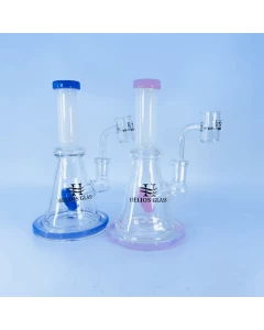 Helios Glass Waterpipe 7"  With Cone Perc and Banger (WPSKM 214)