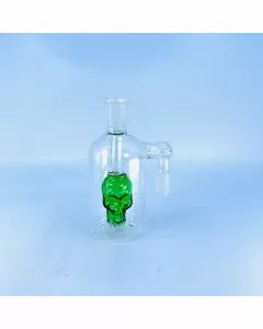 Ash Catcher 90 Degree 14mm -14f With skull Perc Green
