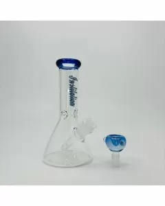 Institution Waterpipe - 8 Inches Beaker With ice Catcher - Colored Mouthpiece (Xd-60) - WPSO19