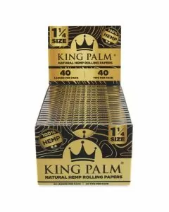 King Palm - Hemp Rolling Papers - 1 1/4 Size - 22 Counts Per Pack - 40 Pieces Per Pack - Natural