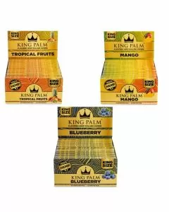 King Palm - King Size Palm Rolling Papers and Filter - 22 Counts Per Pack - 32 Pack Per Box