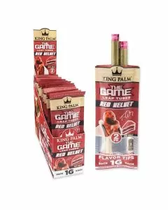 King Palm The Game Leaf Tubes Mini Rolls - Red Velvet - 1 Gram - 2 Counts Per Pack - 20 Packs Per Box 