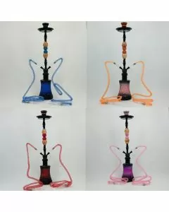 Luxor - 27 Inches - Shisha Hookah With Double Ceramic Egg and Double Ball Pearl Deco - 2 Hose - NP21-34