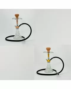 Luxor Shisha Hookah-1 Hose-15 Inches-With Glass Ashtray -Smoke Blows Through the Second Adapter (MKA-089)