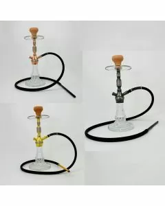 Luxor Shisha Hookah- 1 Hose -17 Inches-Double-Click Vase-smoke Blows Through the Second Adapter (MKA-097)