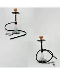 Luxor Shisha Hookah-with Double-click Vase With Spring Shaft- 1 Hose -18 Inches -smoke Blows Through the Middle of the Vase (MKA-106)