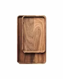 Marley Natural - Rolling Tray Wood Large - 12 Inches X 7 Inches - With Scrapper