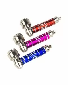 Metal Handpipe With Keychain - 2.5 Inch - 5 Counts Per Pack - Assorted Colors - HPIM20