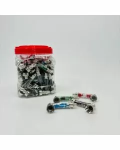 Metal Mini Pipe  With screen Per jar - 60 Counts - Assorted Designs (M1021)