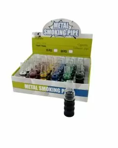 Metal Smoking Bullet Pipe With Flat Tip - 30 Counts Per Display