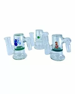 Mini Ash Catcher - 3 Inch -14M14F - 90 Degree - With Honeycomb - Assorted Colors - AGAC3