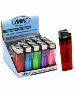 MK Disposable Flint Lighter - 50 Counts Per Display - Assorted Colors