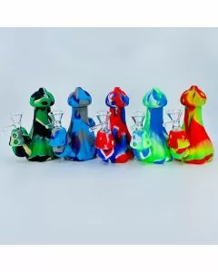 Mushroom Shaped Silicone Waterpipe - 5 Inch - WPPC76 - Price Per Piece - Assorted Colors