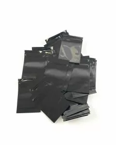 MYLAR BAGGIES - BLACK OR CLEAR - 4.5" INCHES X 3" INCHES - 1 GRAM - 50 PIECES PER PACK
