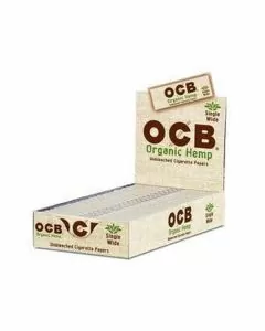 OCB UNBLEACHED ORGANIC HEMP SINGLE WIDE Rolling Paper - 24 in Box