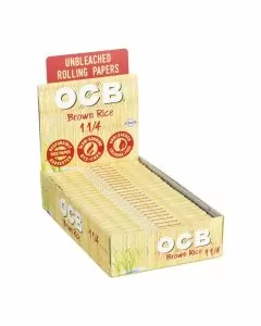OCB BROWN RICE PAPER 1 1/ 4 size ULTRA THIN UNBLEACHED 24 - PACK PER BOX