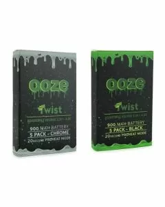 Ooze 900 Mah Twist Battery 3.3v - 4.8v With 20 Second Preheat Mode - Pack Of 5