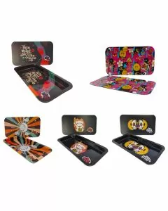 Our Trays 8 x 4 Inch Small Tray - Psychedelic Design - With Magnetic Lid