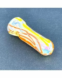 Oval Fumed & Color Swirl Handpipe 4 Inch - Assorted Designs - HPAG20