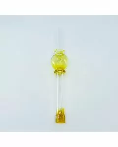 PCNC8 - 7 Inch Nectar Collector - Straw With Flat Mouth - Amber - Ball