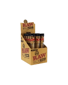 RAW DLX GLASS TIP HAND ROLLED KS CANNON - 12 COUNT PER DISPLAY